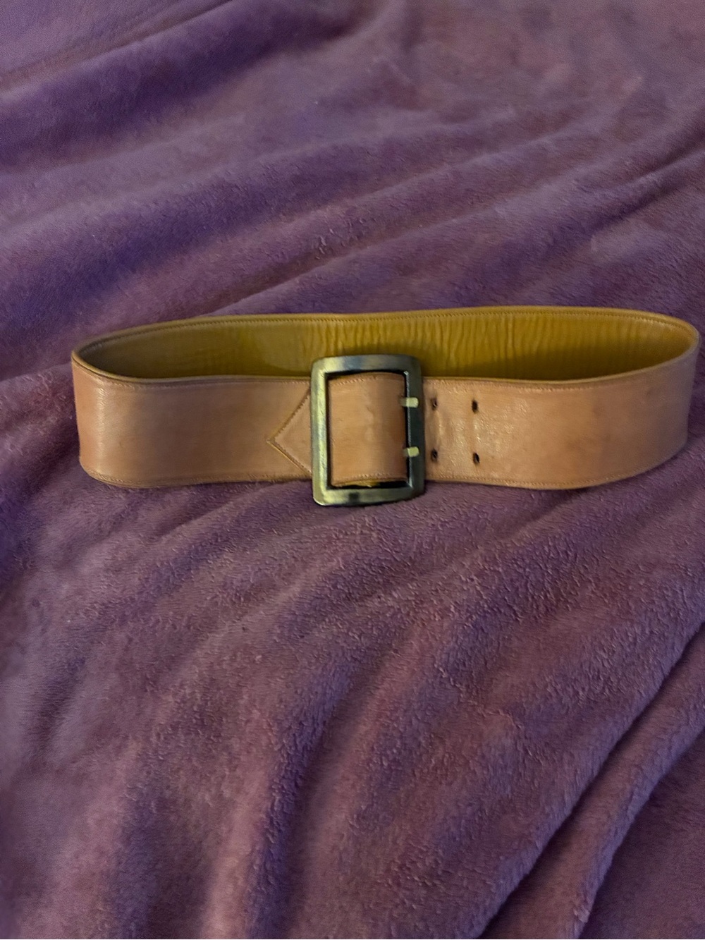 Wide Brown real Leather women’s waist Belt with Square Buckle